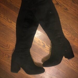 Marc Fisher Over the Knee Square Toe Suede Boots